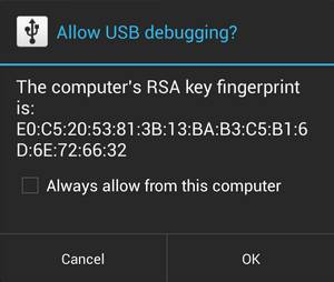 فعال کردن USB Debugging
